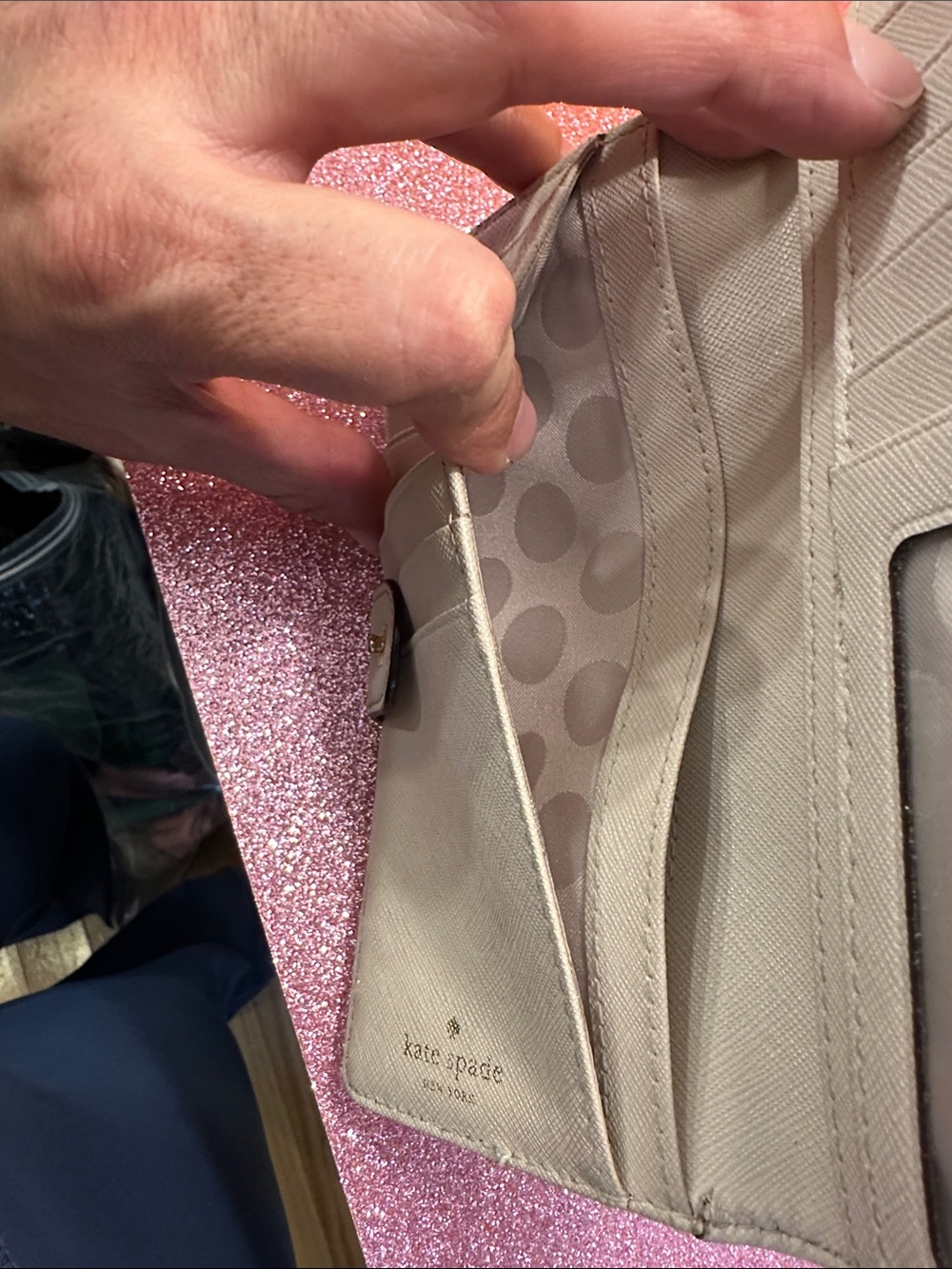 kate spade Pebbled Small Wallet in Light Beige - Picture 11 of 11